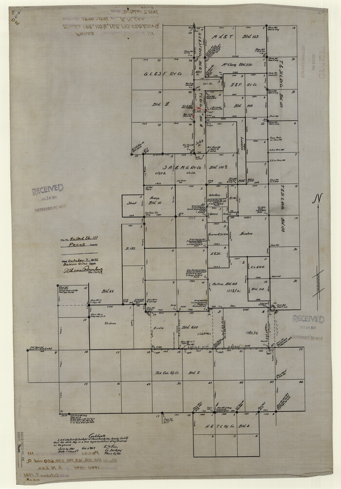 7256, Pecos County Rolled Sketch 111, General Map Collection