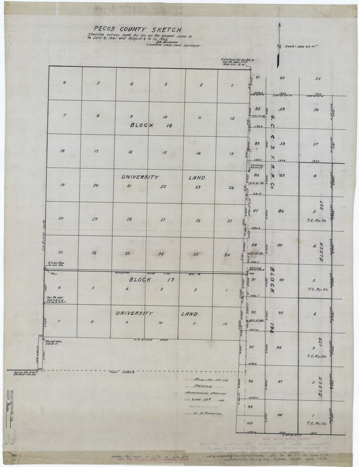 7259, Pecos County Rolled Sketch 116, General Map Collection