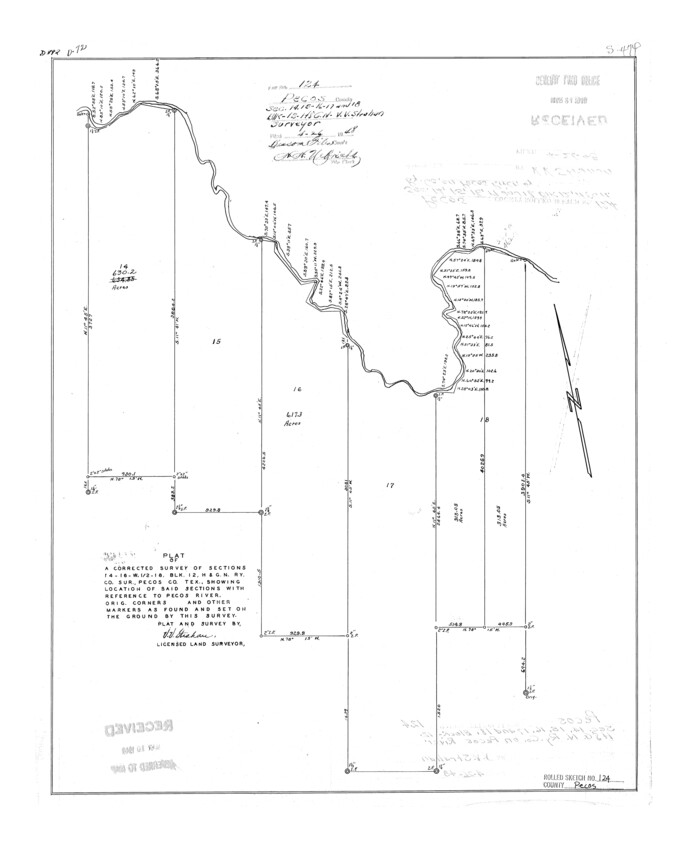 7265, Pecos County Rolled Sketch 124, General Map Collection
