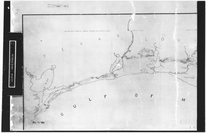 72692, Index sheet to accompany map of survey for connecting the inland waters along margin of the Gulf of Mexico from Donaldsonville in Louisiana to the Rio Grande River in Texas, General Map Collection