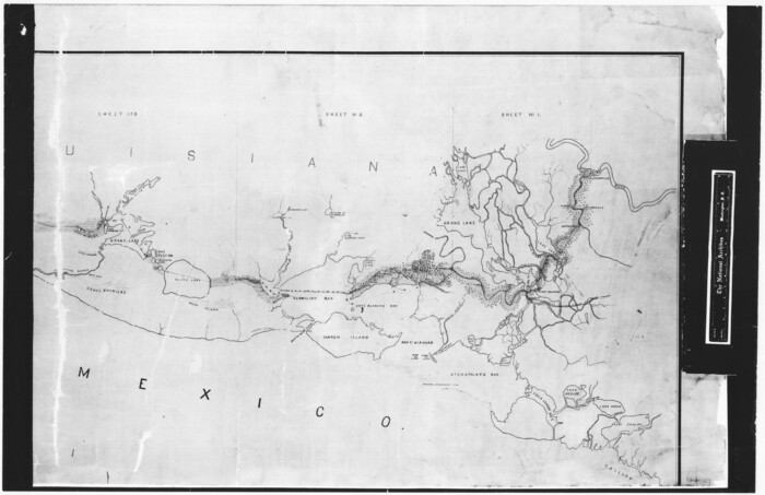 72693, Index sheet to accompany map of survey for connecting the inland waters along margin of the Gulf of Mexico from Donaldsonville in Louisiana to the Rio Grande River in Texas, General Map Collection