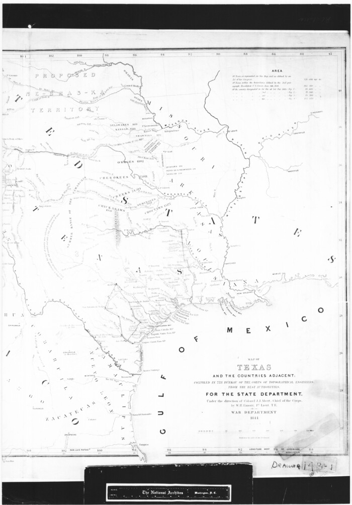 72715, Map of Texas and the countries adjacent compiled in the Bureau of the Corps of Topographical Engineers from the best authorities for the State Department, General Map Collection