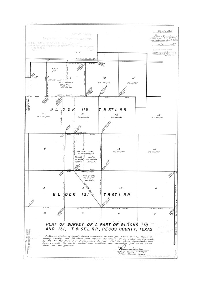 7272, Pecos County Rolled Sketch 136, General Map Collection