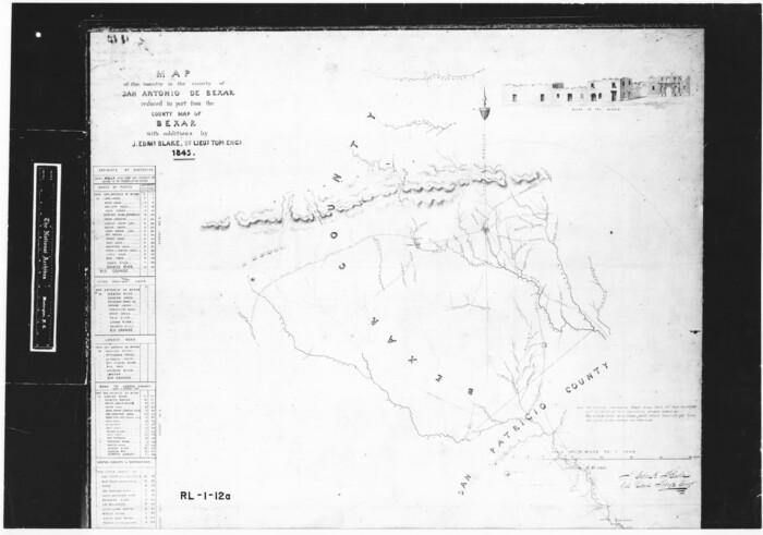 72720, Map of the country in the vicinity of San Antonio de Bexar reduced in part from the county map of Bexar with additions by J. Edmd. Blake, 1st Lieut Topl. Engs., General Map Collection