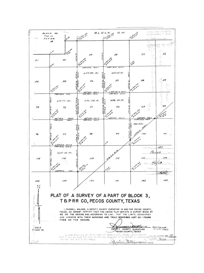 7273, Pecos County Rolled Sketch 137, General Map Collection