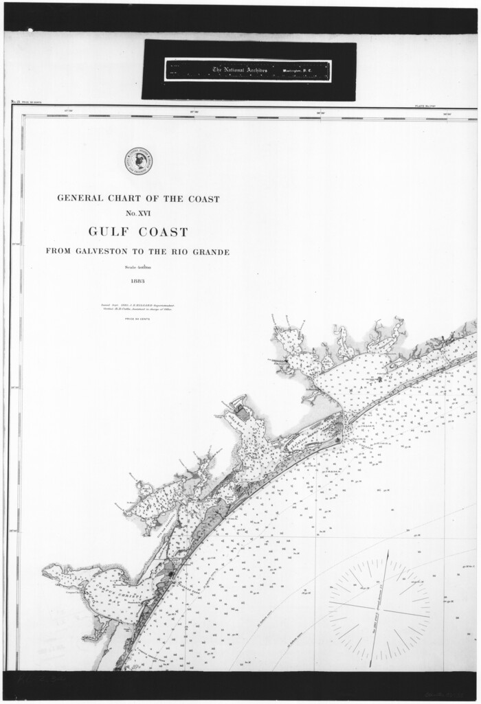 72738, General Chart of the Coast No. XVI - Gulf Coast from Galveston to the Rio Grande, General Map Collection