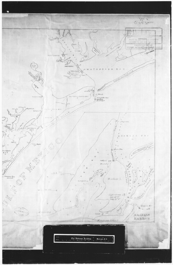 72767, The Coast & Bays of Western Texas, St. Joseph's and Mustang Islands from actual survey, the remainder from county maps, etc., General Map Collection
