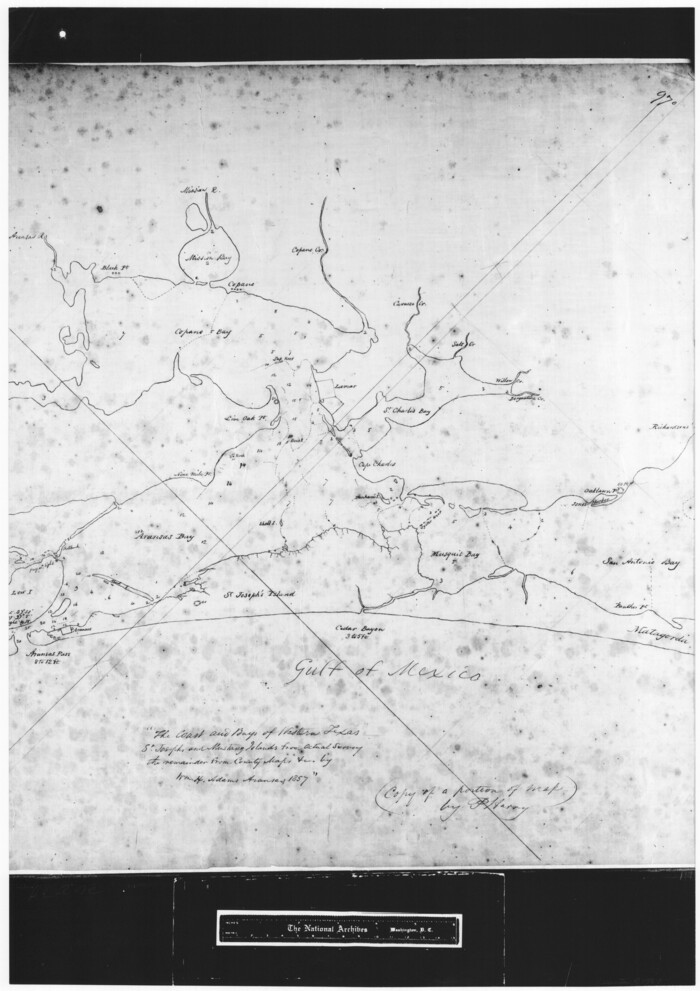72769, [Copy of a portion of] The Coast & Bays of Western Texas, St. Joseph's and Mustang Islands from Actual Survey, the Remainder from County Maps, Etc., General Map Collection