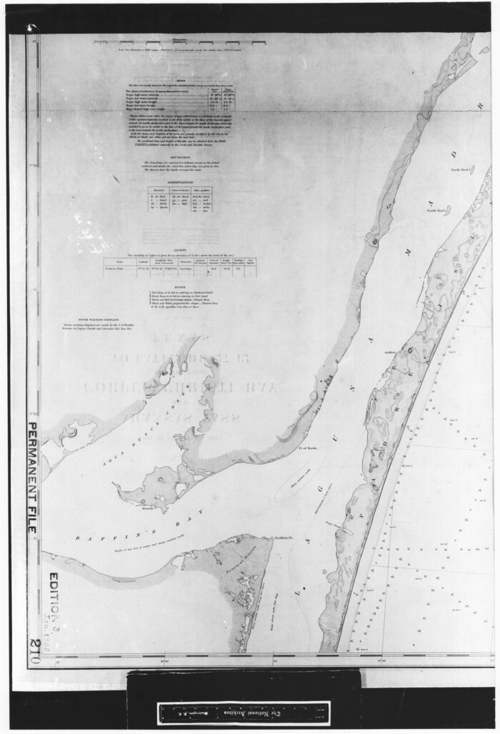 72788, Coast Chart No. 210 Aransas Pass and Corpus Christi Bay with the coast to latitude 27° 12' Texas, General Map Collection