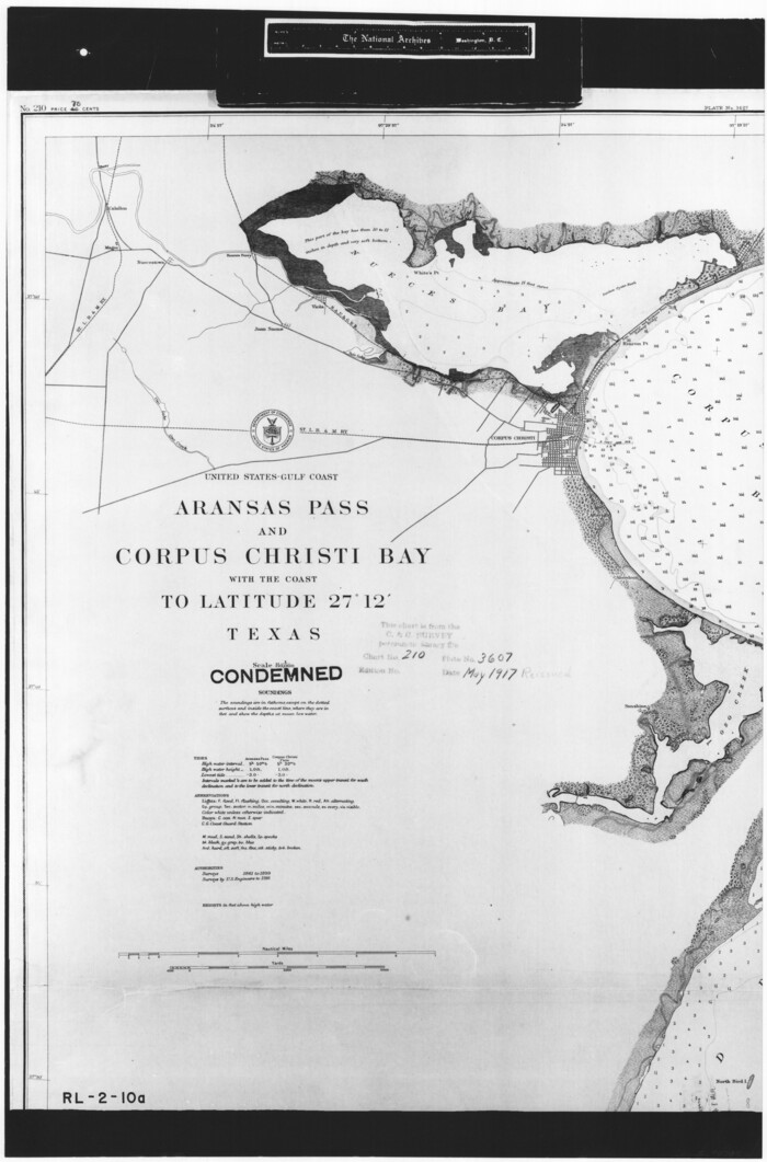 72793, United States - Gulf Coast - Aransas Pass and Corpus Christi Bay with the coast to latitude 27° 12' Texas, General Map Collection