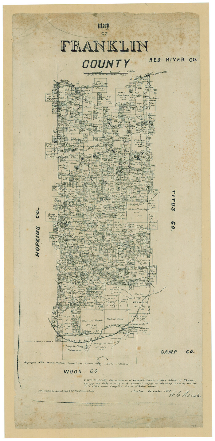 728, Map of Franklin County, Texas, Maddox Collection