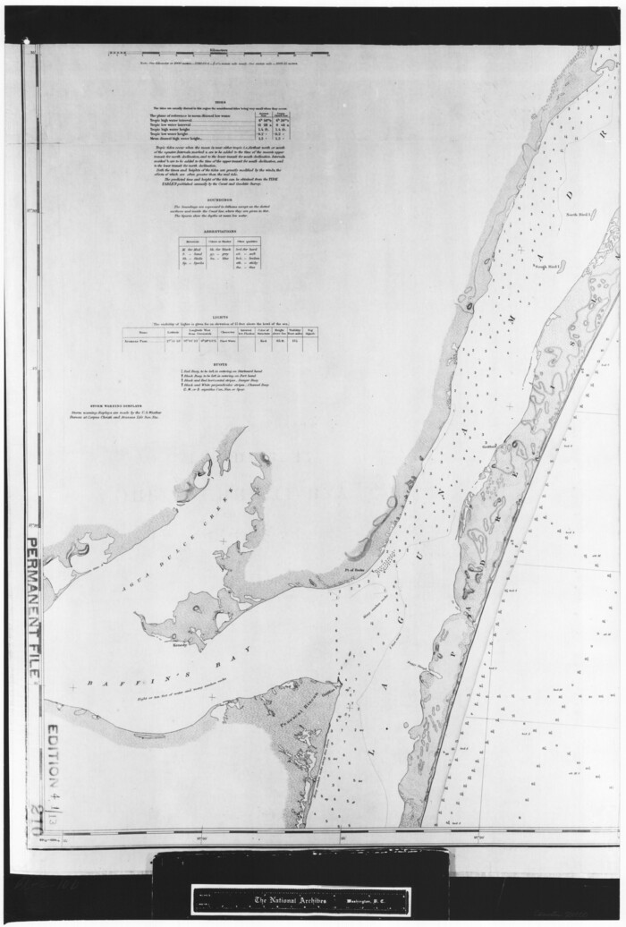 72800, Coast Chart No. 210 Aransas Pass and Corpus Christi Bay with the coast to latitude 27° 12' Texas, General Map Collection