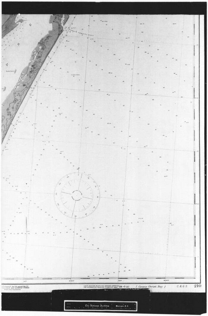 72807, Coast Chart No. 210 Aransas Pass and Corpus Christi Bay with the coast to latitude 27° 12' Texas, General Map Collection