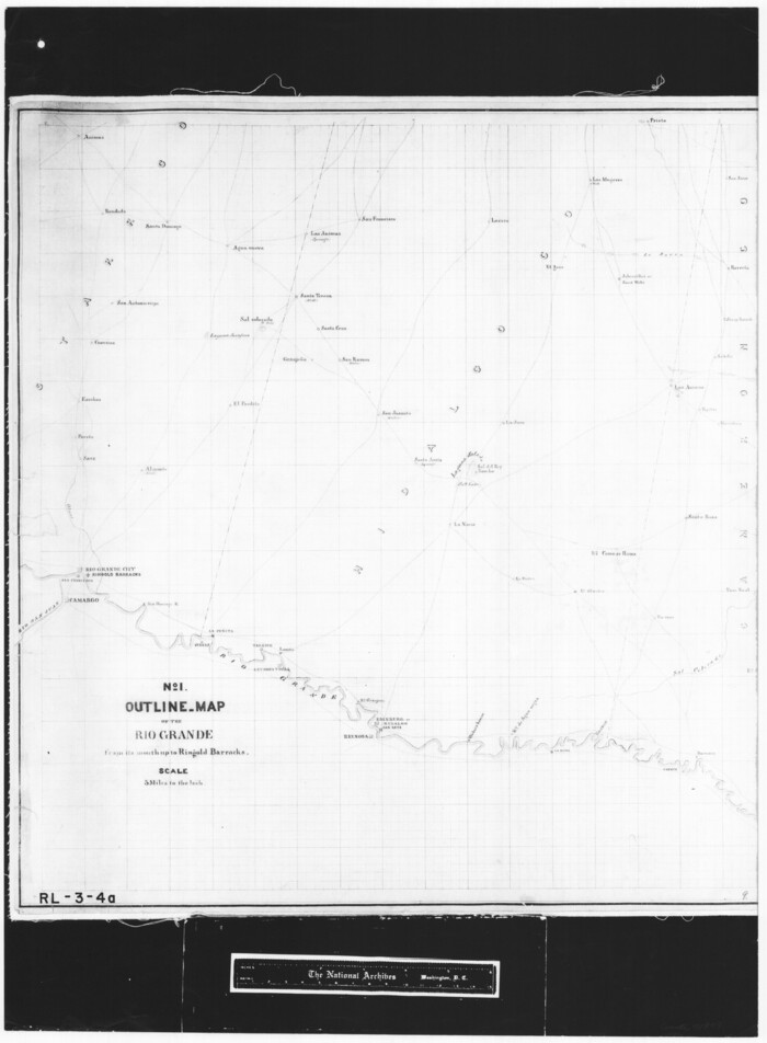 72857, No. 1. Outline Map of the Rio Grande from its mouth up to Ringold Barracks, General Map Collection
