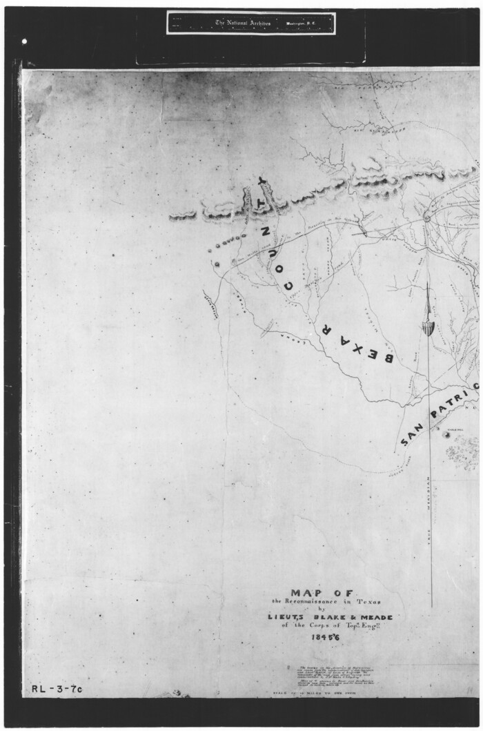 72891, Map of the Reconnaissance in Texas by Lieuts Blake & Meade of the Corps of Topl. Engrs., General Map Collection
