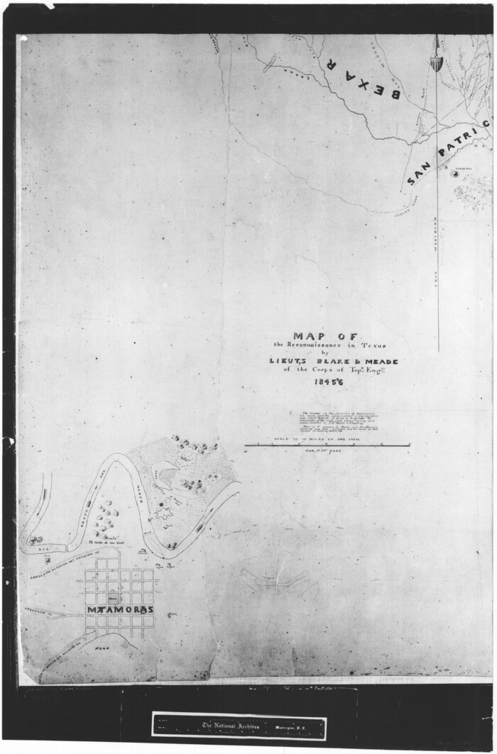 72894, Map of the Reconnaissance in Texas by Lieuts Blake & Meade of the Corps of Topl. Engrs., General Map Collection