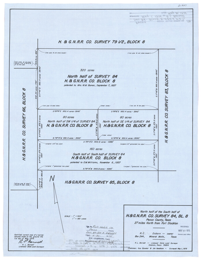 7292, Pecos County Rolled Sketch 170, General Map Collection