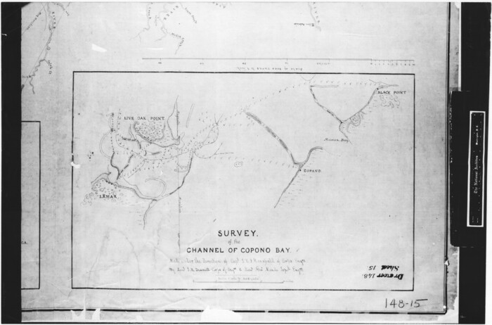 72976, Map from Corpus Christi to Matagorda Bays, Texas [Inset: Survey of the channel of Copono Bay], General Map Collection