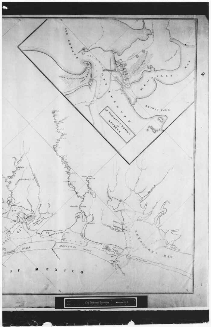 72978, Chart of soundings through the different channels in Aransas and Matagorda Bays as taken in 1855 by Capt. R. B. Marey, U. S. A.  [Inset: Harbour of Lamar and Live-Oak Pt.], General Map Collection