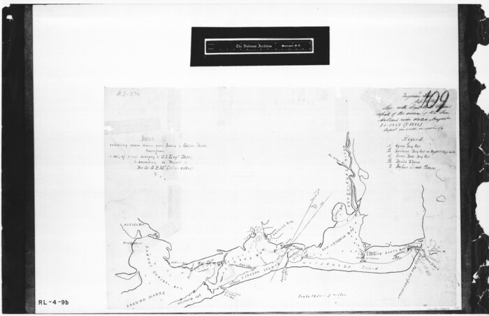 73007, Sketch exhibiting inland channel from Saluria to Corpus Christi traced from a copy of a map belonging to U. S. Engr. Dept., General Map Collection