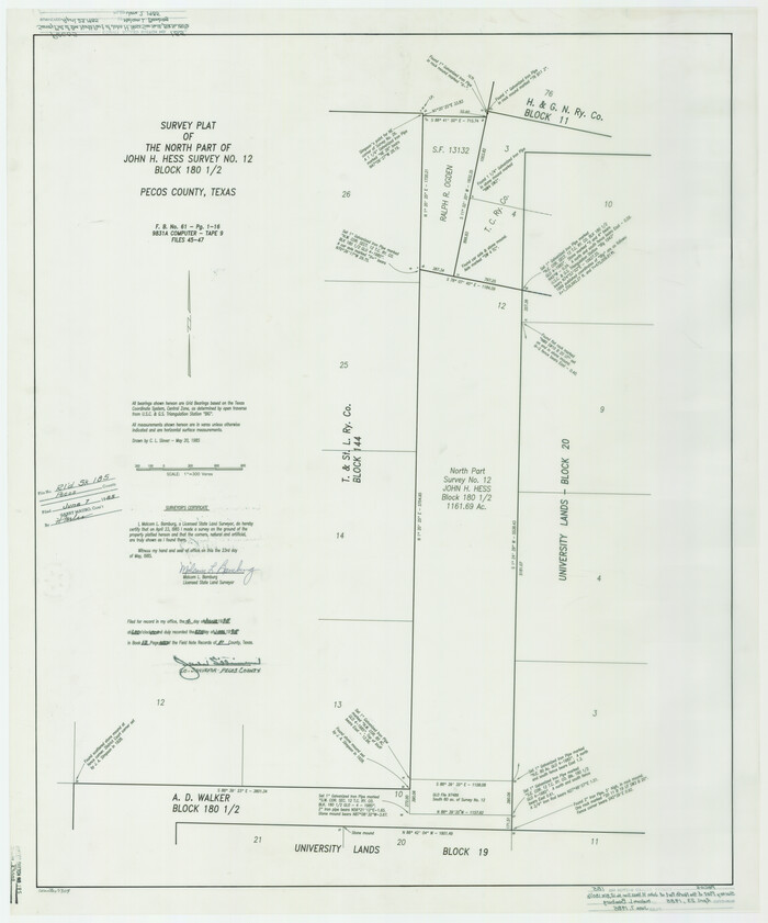 7304, Pecos County Rolled Sketch 185, General Map Collection
