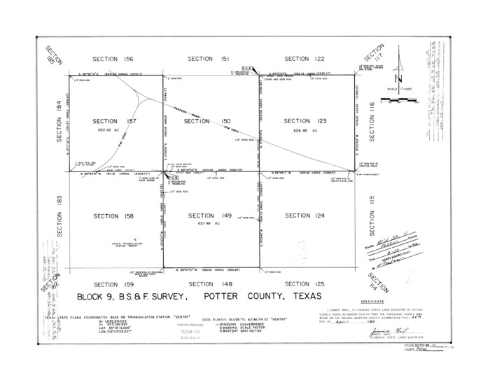 7324, Potter County Rolled Sketch 11, General Map Collection