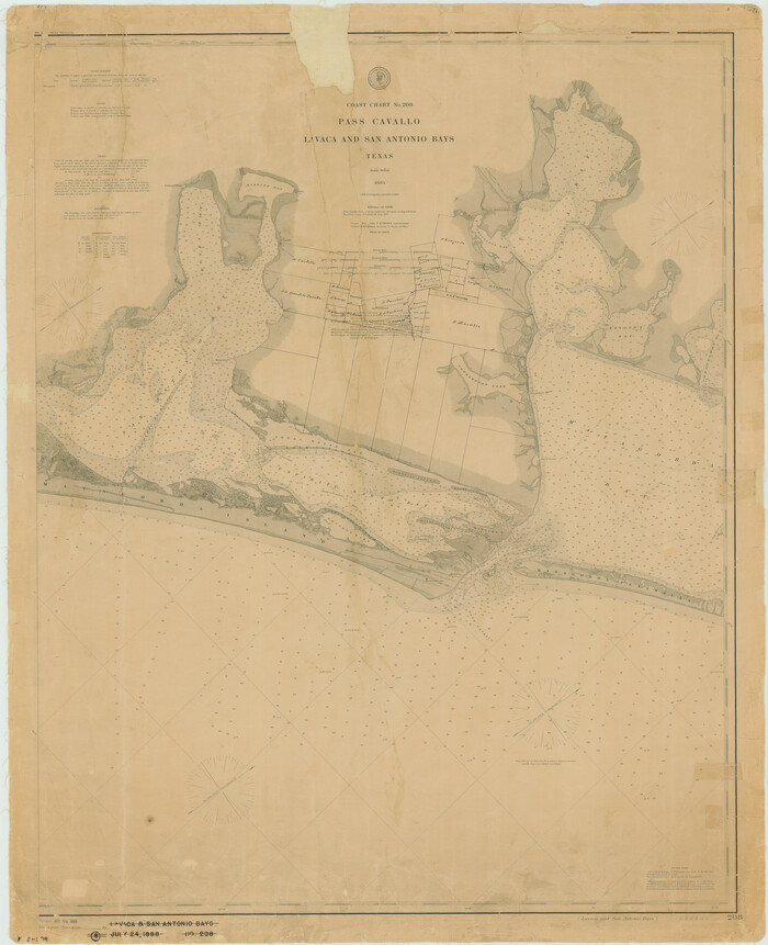 73376, Coast Chart No. 208 - Pass Cavallo, Lavaca and San Antonio Bays, Texas, General Map Collection
