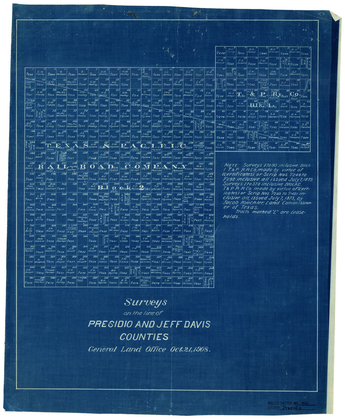 7342, Presidio County Rolled Sketch 46, General Map Collection
