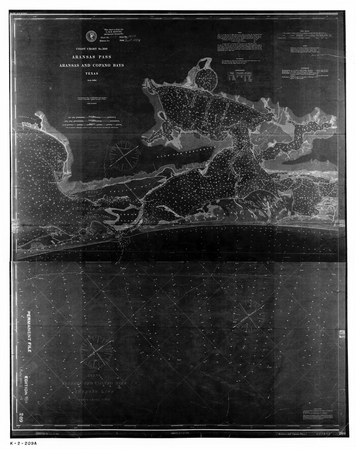 73429, Coast Chart No. 209 - Aransas Pass, Aransas and Copano Bays, Texas, General Map Collection
