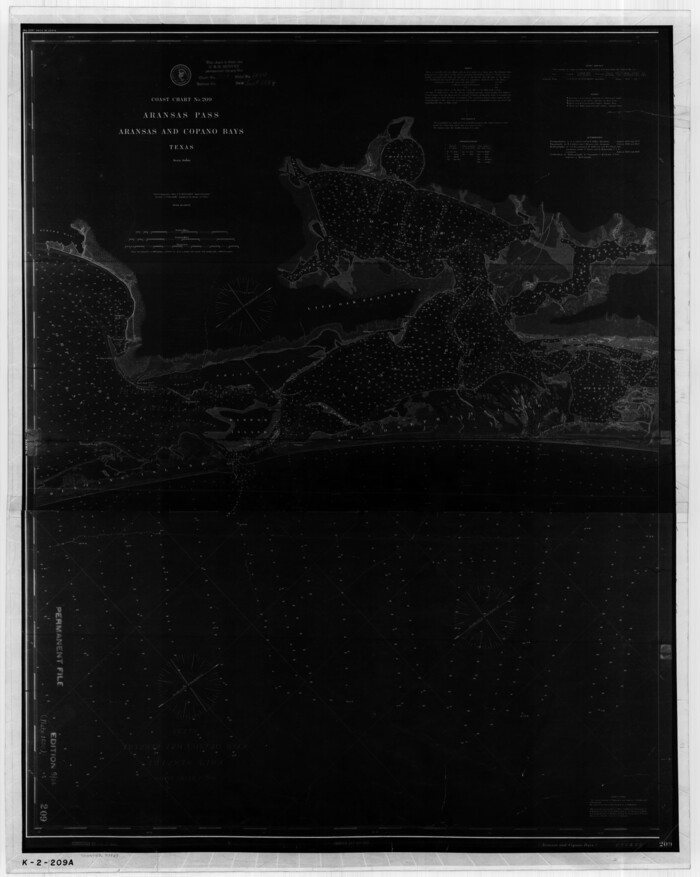 73429, Coast Chart No. 209 - Aransas Pass, Aransas and Copano Bays, Texas, General Map Collection