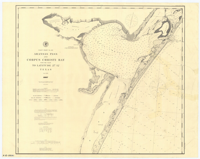 73443, Coast Chart No. 210 - Aransas Pass and Corpus Christi Bay with the coast to latitude 27° 12', Texas, General Map Collection