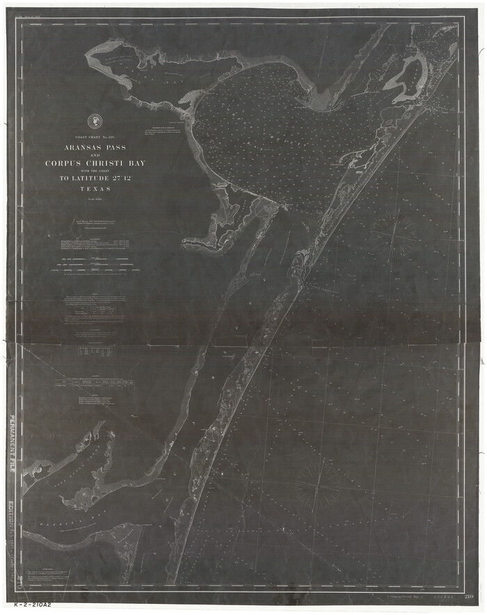 73444, Coast Chart No. 210 - Aransas Pass and Corpus Christi Bay with the coast to latitude 27° 12', Texas, General Map Collection