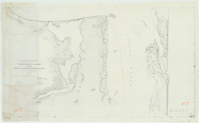 73481, Shores of Laguna Madre, Texas from Triangulation Station Peat ID to Crane Islands, General Map Collection