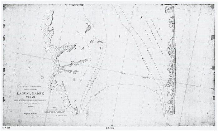 73493, Laguna Madre, Texas from Triangulation Station Singer to Latitude 26° 20', General Map Collection