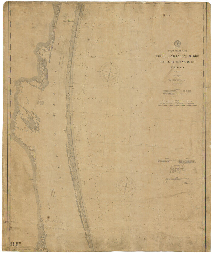 73500, Coast Chart No. 211 - Padre I. and Laguna Madre, Lat. 27° 12' to Lat. 26° 33', Texas, General Map Collection

