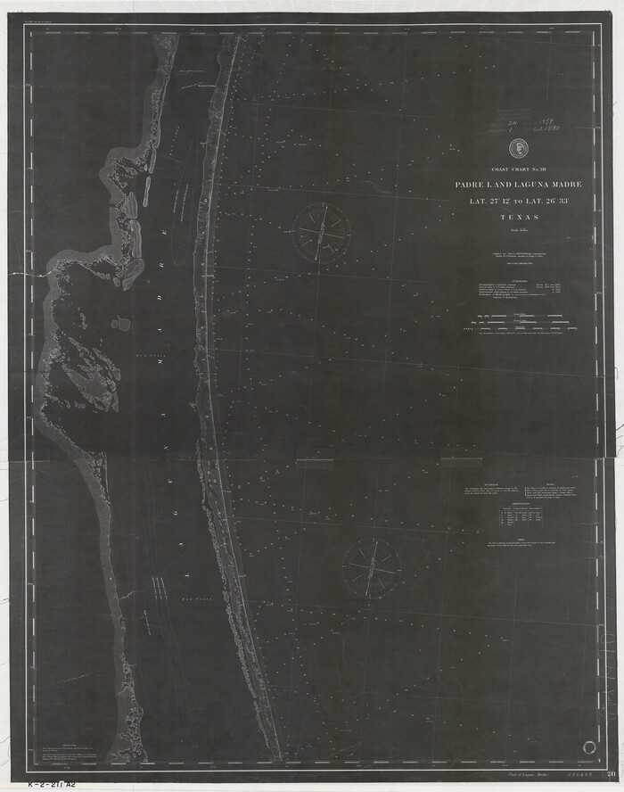 73502, Coast Chart No. 211 - Padre I. and Laguna Madre, Lat. 27° 12' to Lat. 26° 33', Texas, General Map Collection