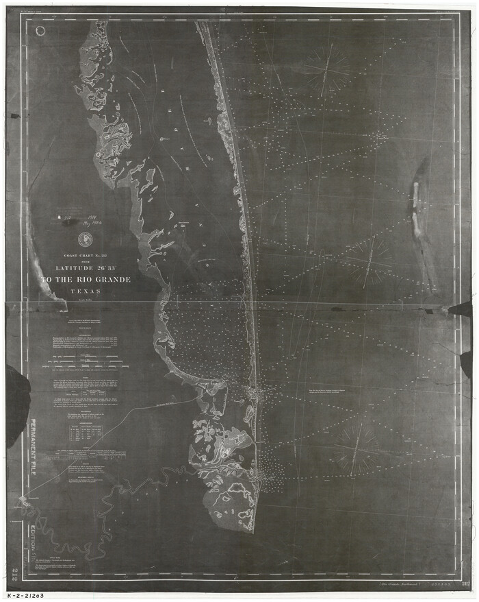 73504, Coast Chart No. 212 - From Latitude 26° 33' to the Rio Grande, Texas, General Map Collection