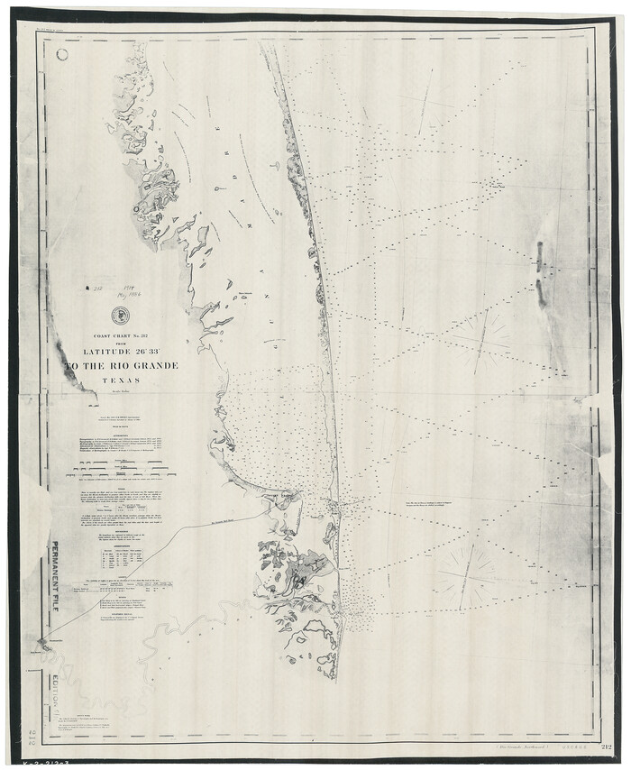 73505, Coast Chart No. 212 - From Latitude 26° 33' to the Rio Grande, Texas, General Map Collection