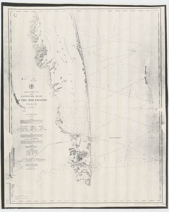 73505, Coast Chart No. 212 - From Latitude 26° 33' to the Rio Grande, Texas, General Map Collection