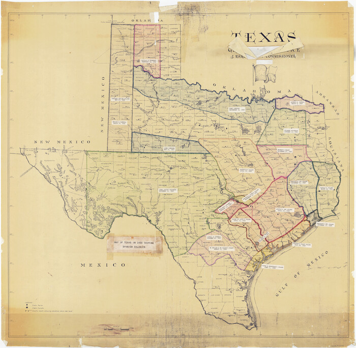73588, Map of Texas in 1830 Showing Spanish Colonies, General Map Collection