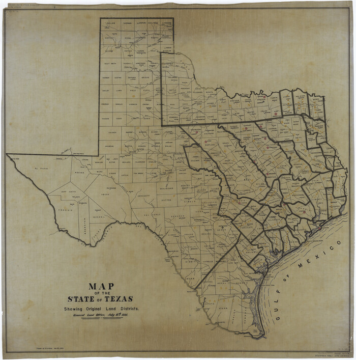 73598, Map of the State of Texas Showing Original Land Districts, General Map Collection