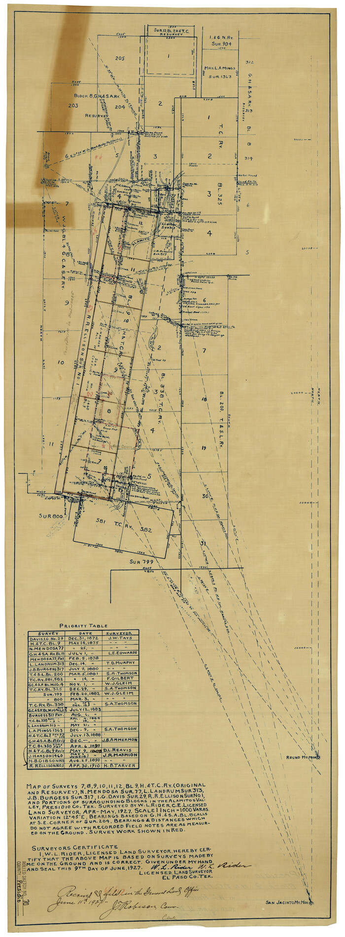 7360, Presidio County Rolled Sketch 70, General Map Collection
