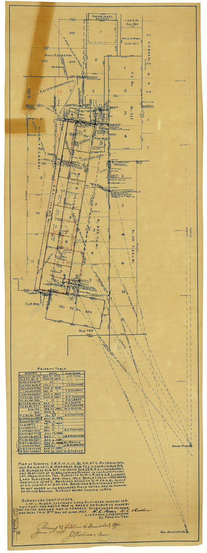7360, Presidio County Rolled Sketch 70, General Map Collection