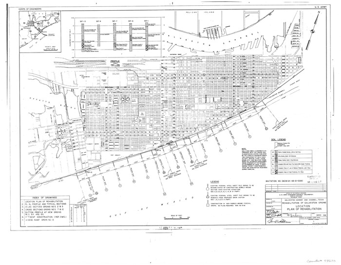 73620, Galveston Harbor and Channel, Texas - Rehabilitation of Galveston Groins - Location Plan of Rehabilitation, General Map Collection