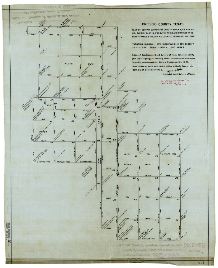 7363, Presidio County Rolled Sketch 75, General Map Collection