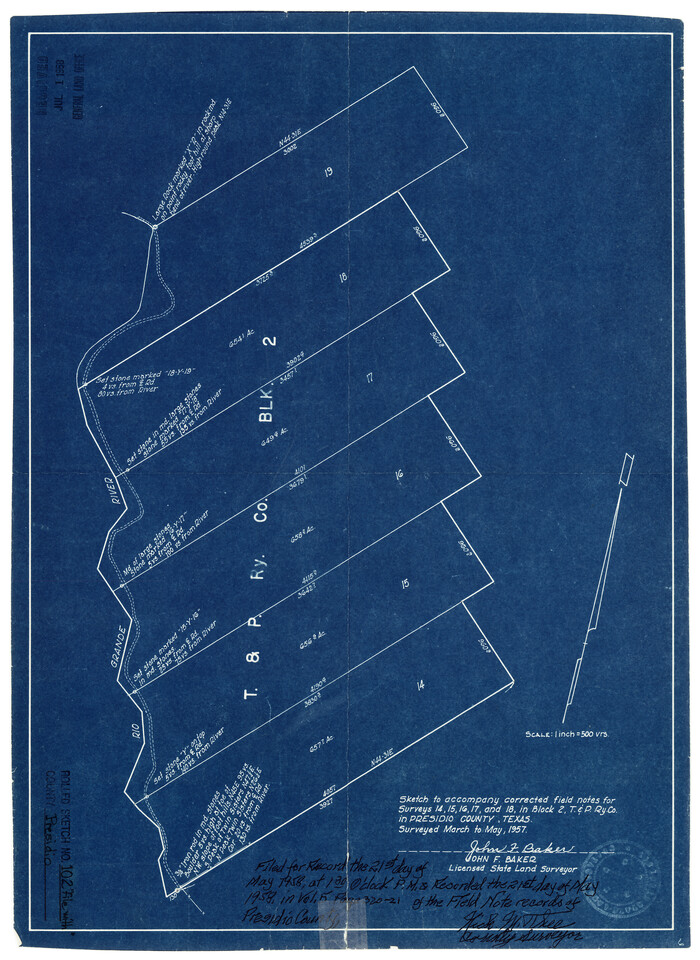 7385, Presidio County Rolled Sketch 102, General Map Collection
