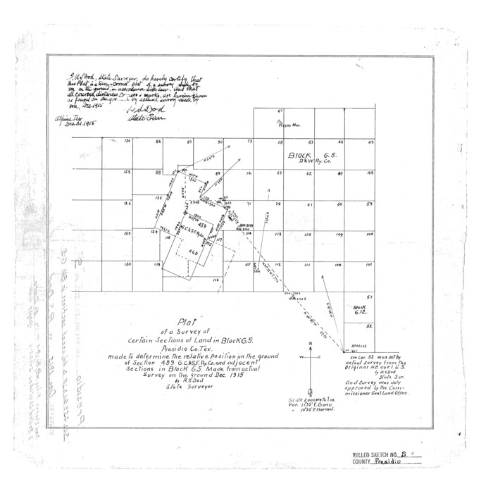 7413, Presidio County Rolled Sketch S, General Map Collection