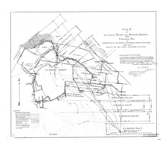 7421, Presidio County Rolled Sketch WR1, General Map Collection