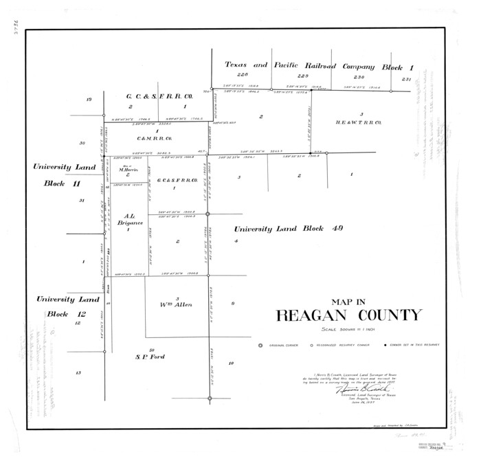 7437, Reagan County Rolled Sketch 9, General Map Collection