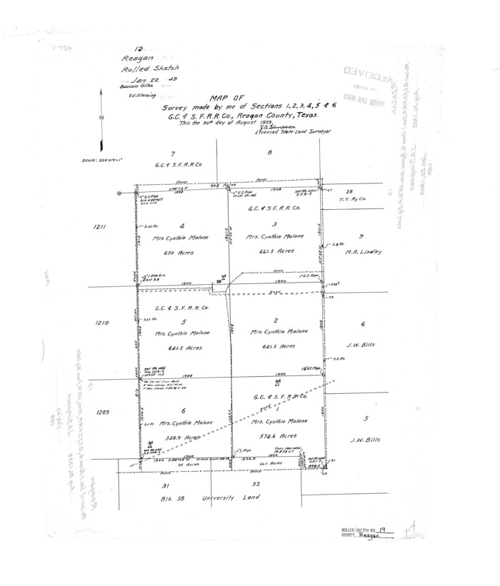 7445, Reagan County Rolled Sketch 19, General Map Collection